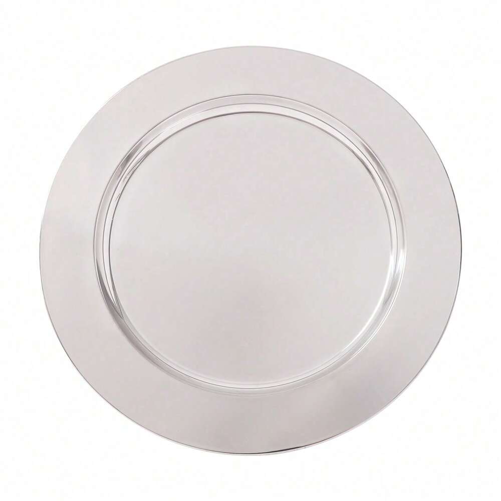 24pcs Stainless Steel Dessert Plates Silver Western Style Serving Dishes Elegant Home Office Kitchen Dining Party Tableware Set