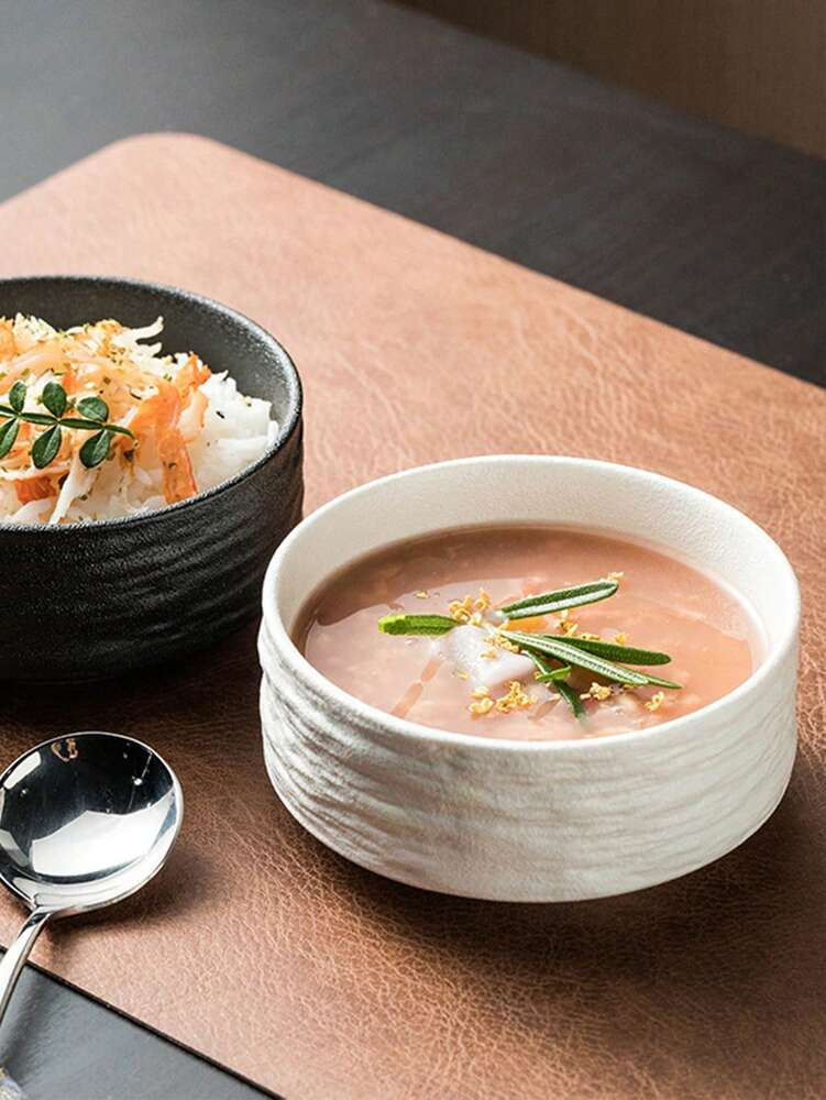 1pc/2pcs Marble Pattern Ceramic Bowl High End Single Serving Rice Cereal Bowl Elegant Tableware Suitable For Kitchen Dining Room Use