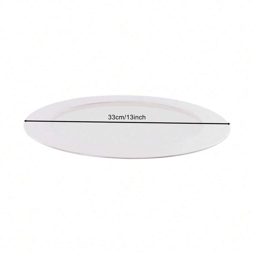 24pcs Stainless Steel Dessert Plates Silver Western Style Serving Dishes Elegant Home Office Kitchen Dining Party Tableware Set