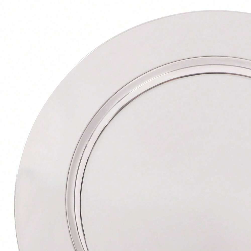 24pcs Stainless Steel Dessert Plates Silver Western Style Serving Dishes Elegant Home Office Kitchen Dining Party Tableware Set