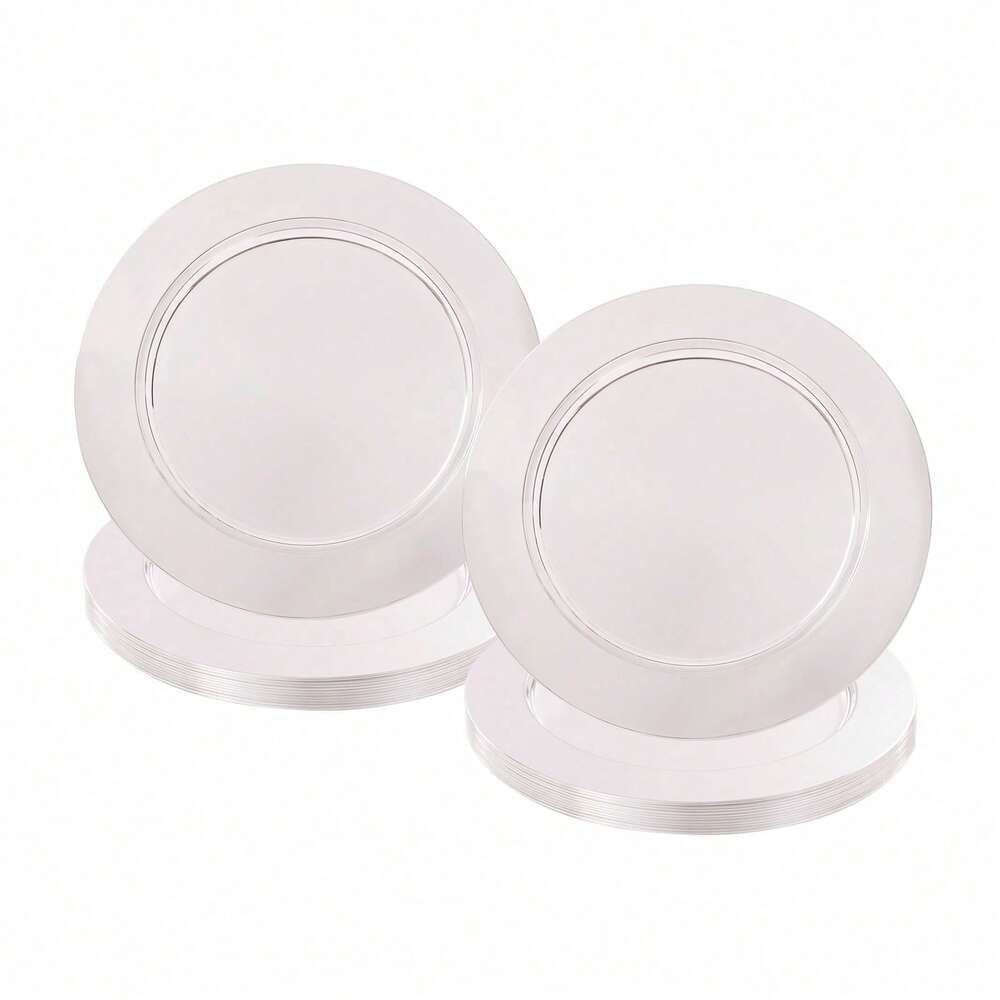 24pcs Stainless Steel Dessert Plates Silver Western Style Serving Dishes Elegant Home Office Kitchen Dining Party Tableware Set