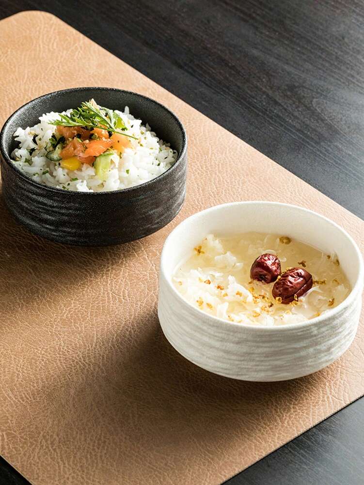1pc/2pcs Marble Pattern Ceramic Bowl High End Single Serving Rice Cereal Bowl Elegant Tableware Suitable For Kitchen Dining Room Use
