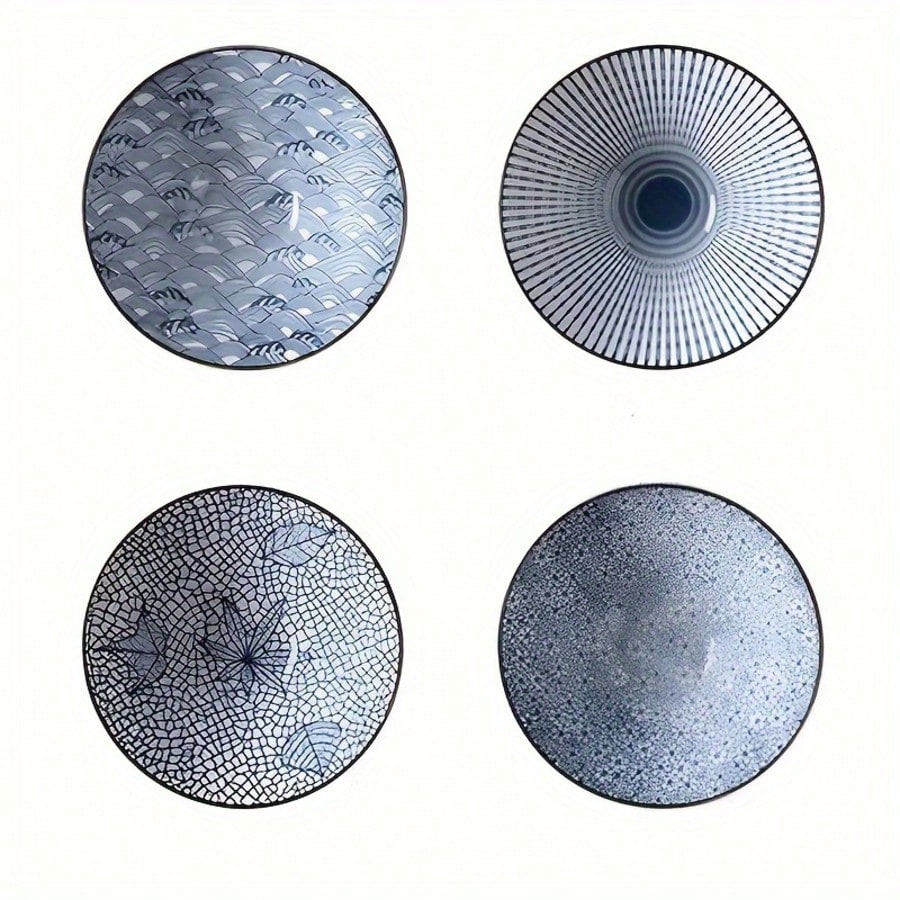 4pcs Ceramic Large Soup Ramen Bowls Creative Pasta Noodle Bowls Durable Tableware For Home Kitchen Restaurants Daily Cooking Supplies