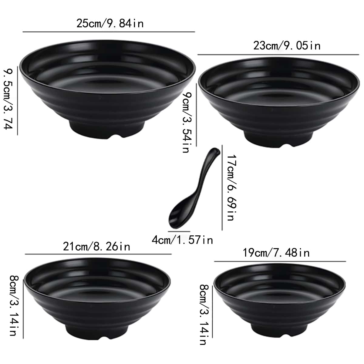 1pc Plastic Japanese Bowl With Spoon Unbreakable Noodle Soup Bowl For Pho Udon Miso Dishwasher Microwave Safe Family Set Kitchenware